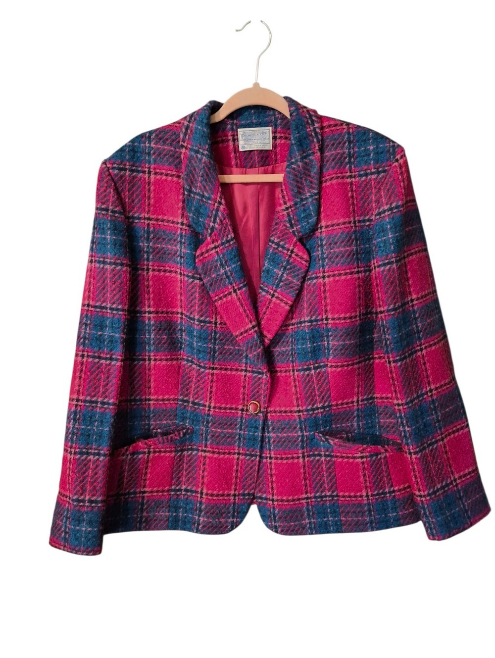 Pendleton Vintage Virgin Wool Plaid Blazer- L /XL. S62